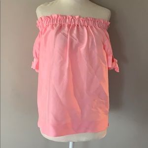 J. Crew Off the Shoulder Pink Top